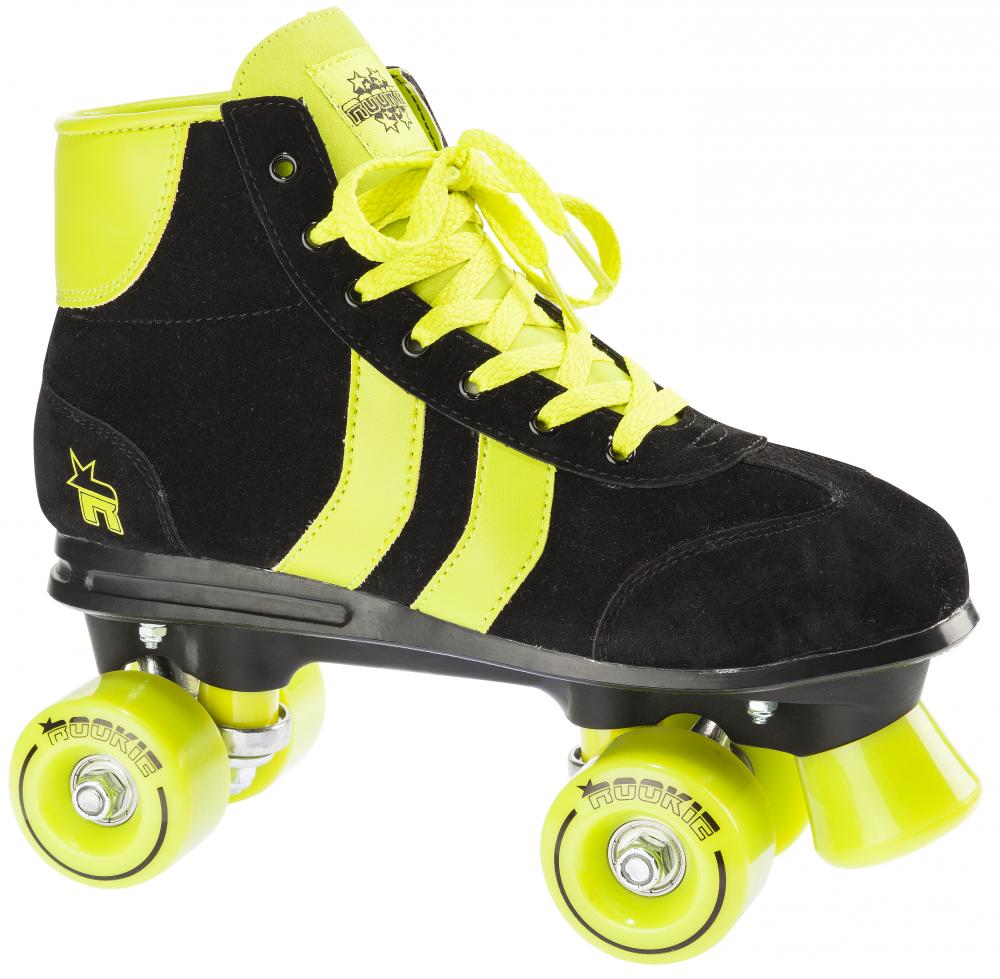ROOKIE RETRO DISCO ROLLER SKATES QUADS SKATES BLACK/YELLOW eBay