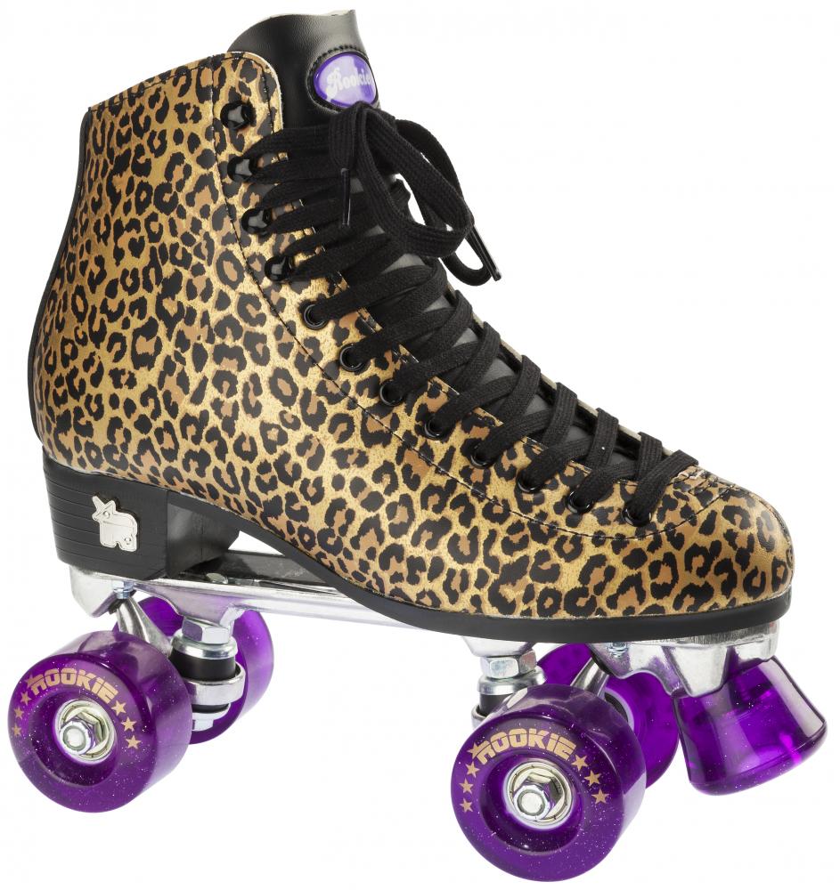 ROOKIE DISCO ROLLER LEOPARD PRINT FIGURE SKATES QUADS SKATES eBay