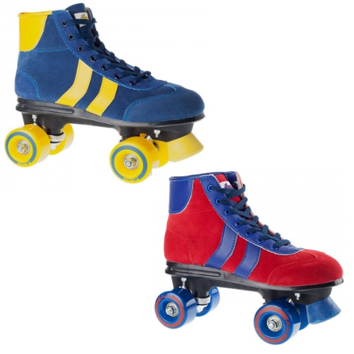 Rookie retro disco roller skates quads patins disponible en bleu/jaune